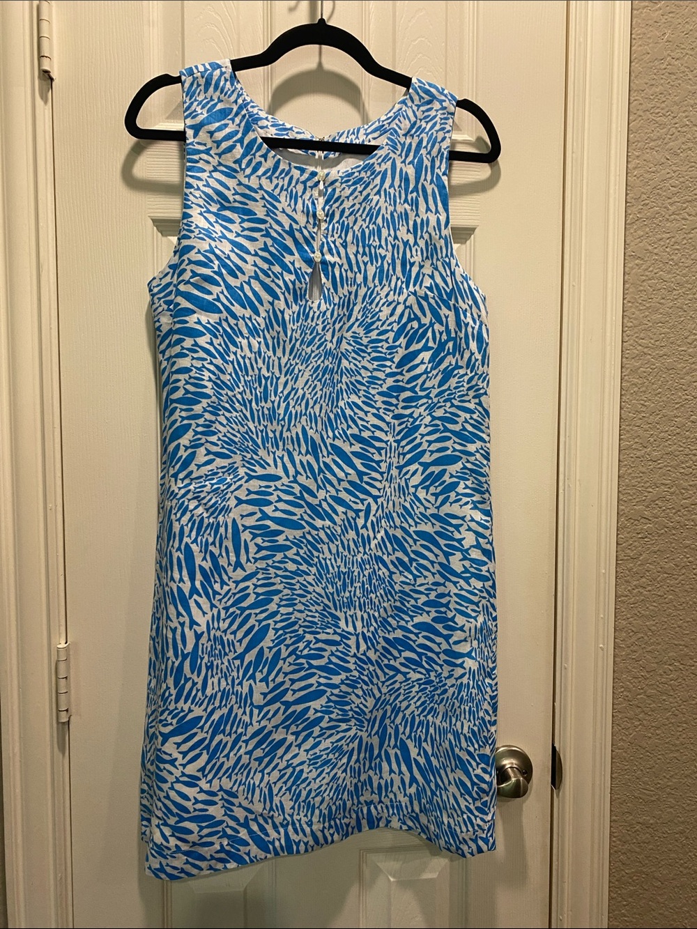 Island Company Castaway Shift Blue & White Sleeveless Dress